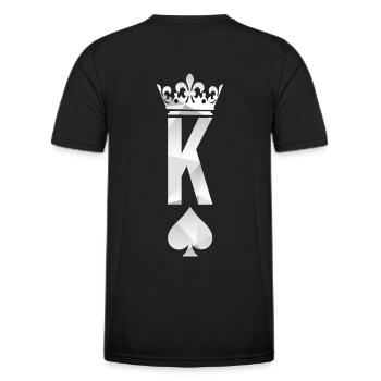 King Queen - Couple Outfit - Valentine's Day - Men's Functional T-Shirt - black - Back - AI Model Male 178 dark (178cm)