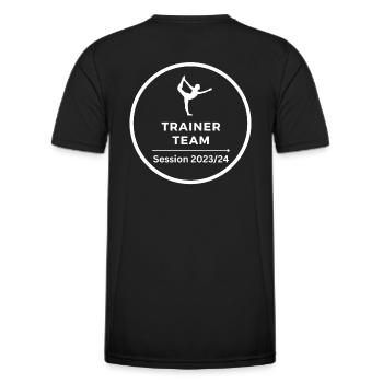 Trainerteam - Männer Funktions-T-Shirt - Schwarz - Hinten - AI Model Male 178 dark (178cm)