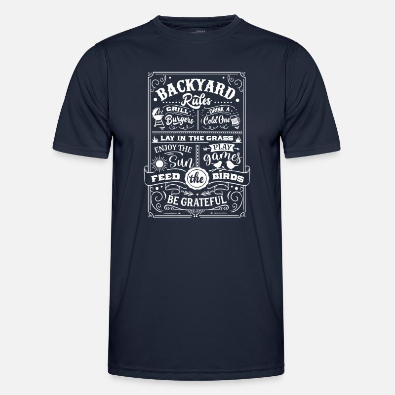 Backyard rules - Männer Funktions-T-Shirt - Navy