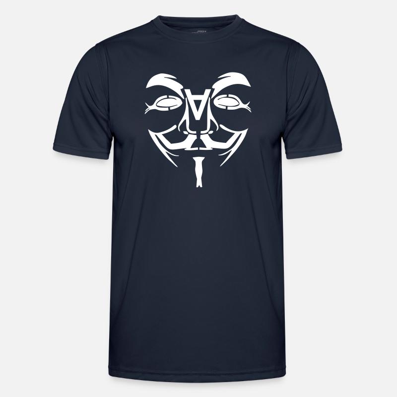 Anonymous Design Face with A - Men's Functional T-Shirt - navy