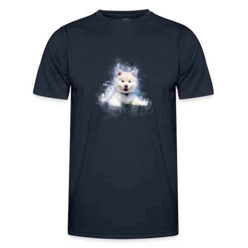 Siberian Husky White Cute Puppy -di- Wyll-Fryd - Maglietta sportiva per uomo