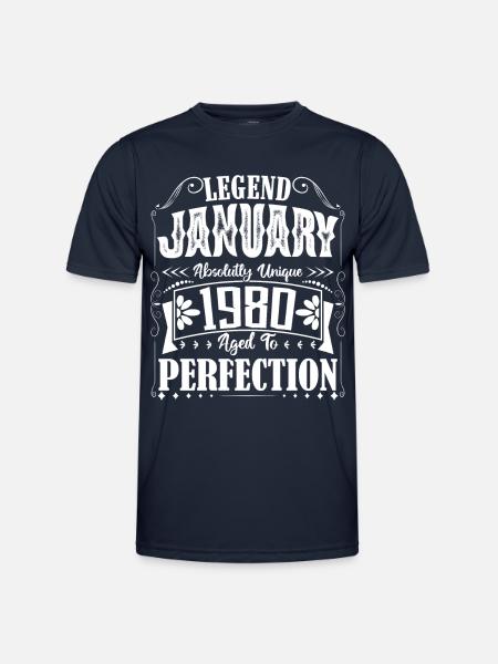 Januar 1980. Januar 1980 Geburtstagsgeschenk. - Männer Funktions-T-Shirt - Navy