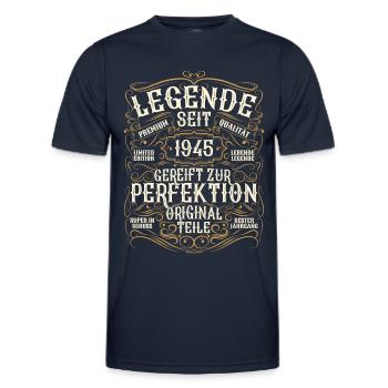 Legende 1945 Geburtstag legendär seit 1945 - Männer Funktions-T-Shirt - Navy - Vorne - AI Model Male 178 dark (178cm)