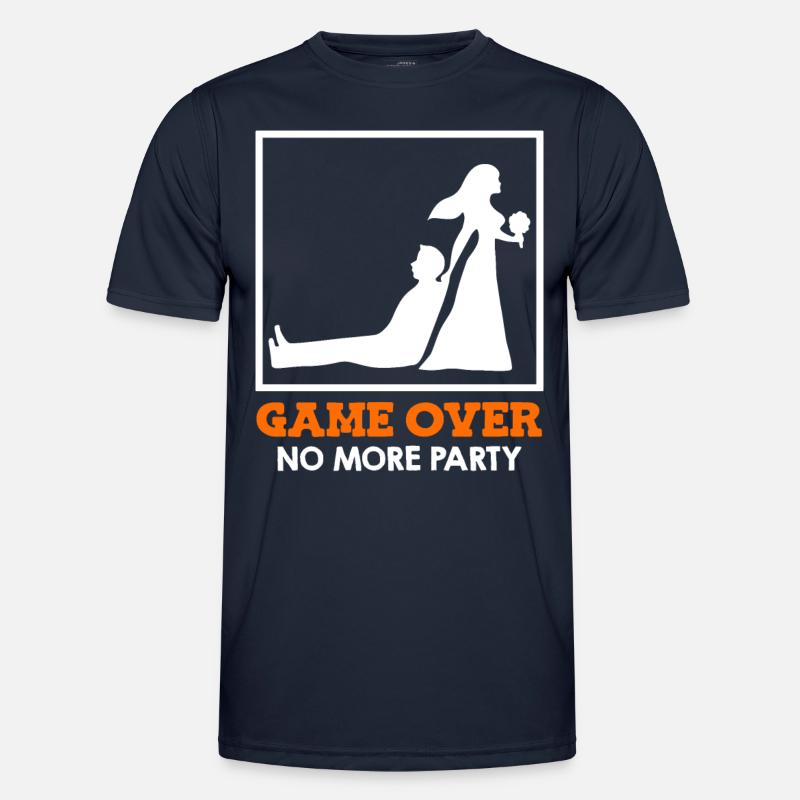 Game Over - Brudepar bryllup - Funktionsshirt til herrer - marineblå