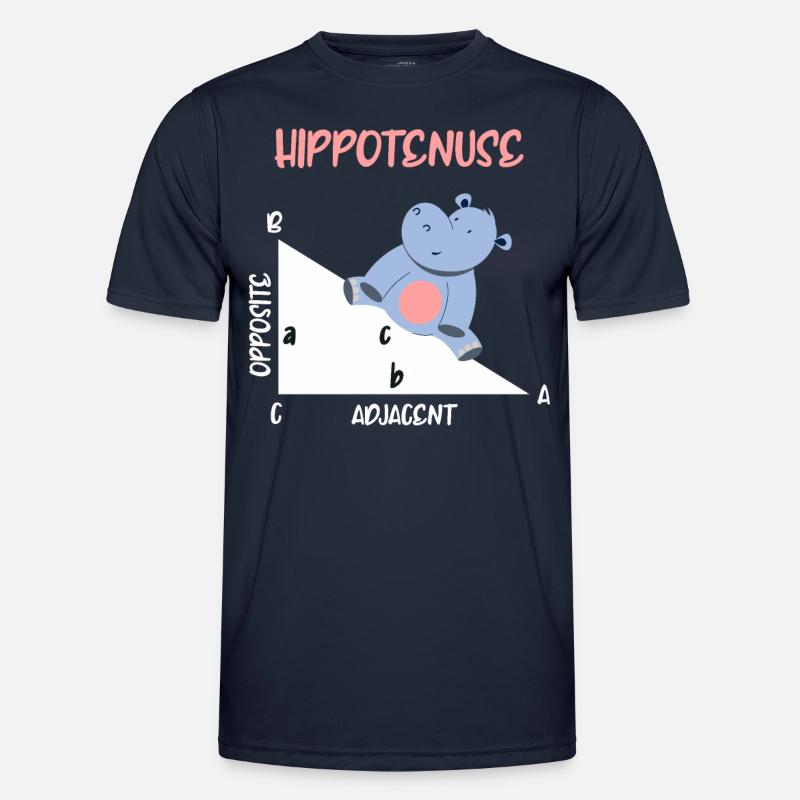 Mathematician Hippotenuse Hippo Triangle - Men's Functional T-Shirt - navy