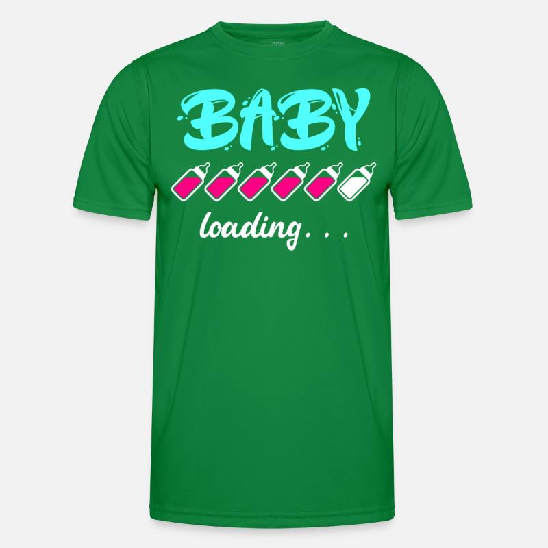Baby loading Schwanger mit Mädchen oder Junge Mama Männer Funktions-T-Shirt