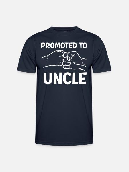 Forfremmet til onkel 2023 Onkel siger - Funktionsshirt til herrer - marineblå