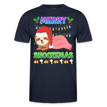 Merry Snoozemas Faultier Faulheit - Männer Funktions-T-Shirt - Navy - Vorne - AI Model Male 178 dark (178cm)