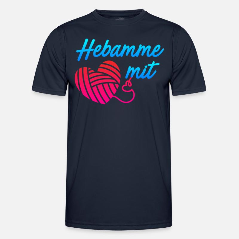 Ich bin eine Hebamme mit Herz Hebamme Männer Funktions-T-Shirt