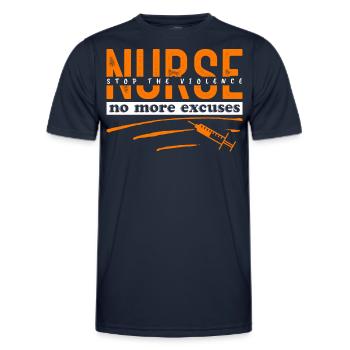 Pas d’excuse que je sois l’infirmière - T-shirt sport Homme - bleu marine - Devant - AI Model Male 178 dark (178cm)