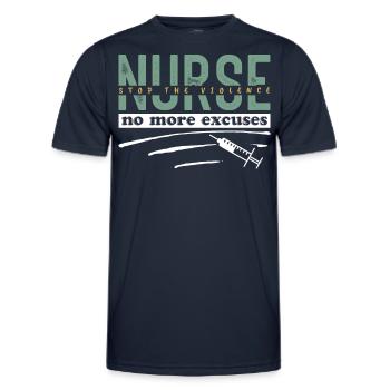 Pas d’excuse que je sois l’infirmière - T-shirt sport Homme - bleu marine - Devant - AI Model Male 178 dark (178cm)