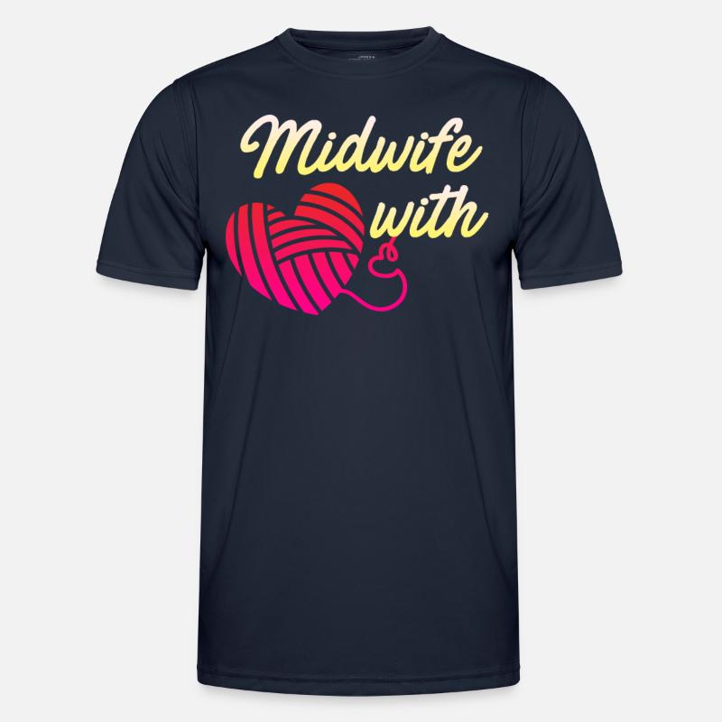 Ich bin eine Hebamme mit Herz Hebamme Männer Funktions-T-Shirt