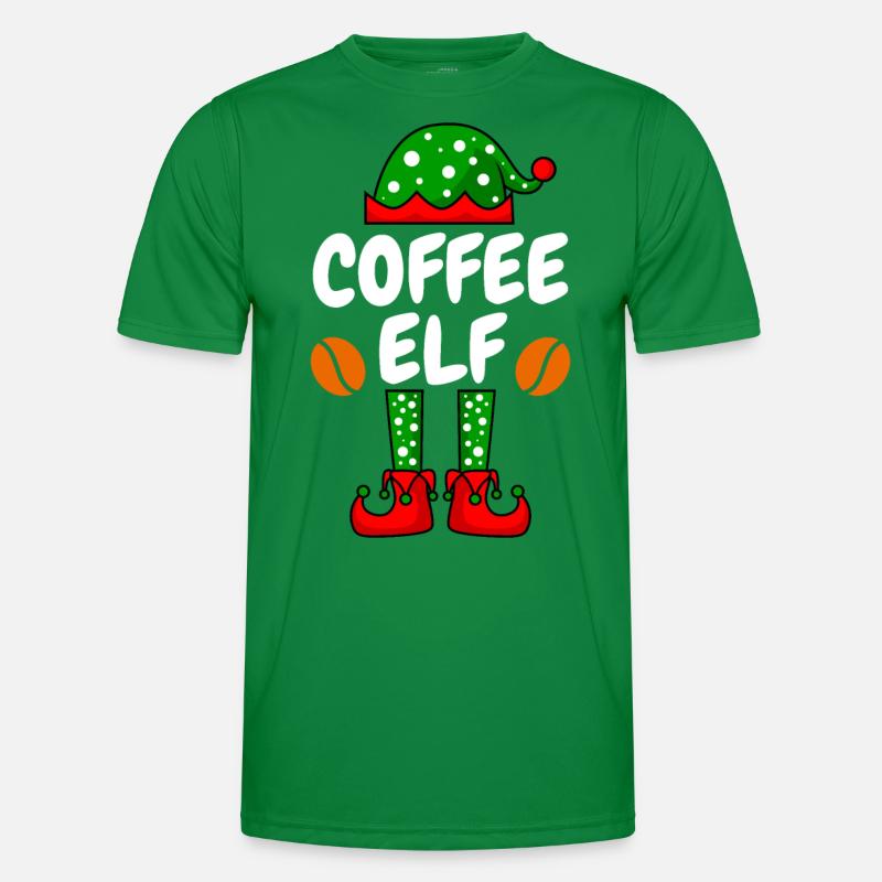 Kaffee Elfe Kaffeetrinker Männer Funktions-T-Shirt