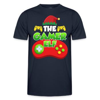 The Gamer Elf Gaming - Men's Functional T-Shirt - navy - Front - AI Model Male 178 dark (178cm)