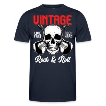 Rock & Roll Rock Rock Metal Guitare - T-shirt sport Homme - bleu marine - Devant - AI Model Male 178 dark (178cm)