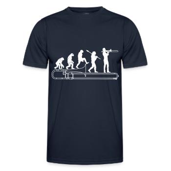 Evolution Posaune ich spiele Posaune - Männer Funktions-T-Shirt - Navy - Vorne - AI Model Male 178 dark (178cm)