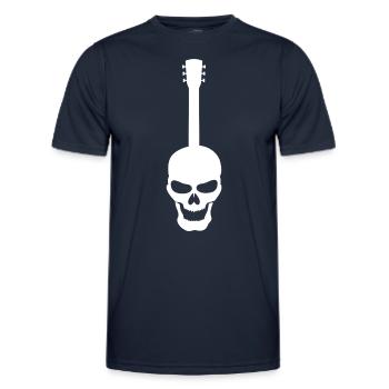 Rocker Bones Face Rock Metal Musician Guitar - Men's Functional T-Shirt - navy - Front - AI Model Male 178 dark (178cm)