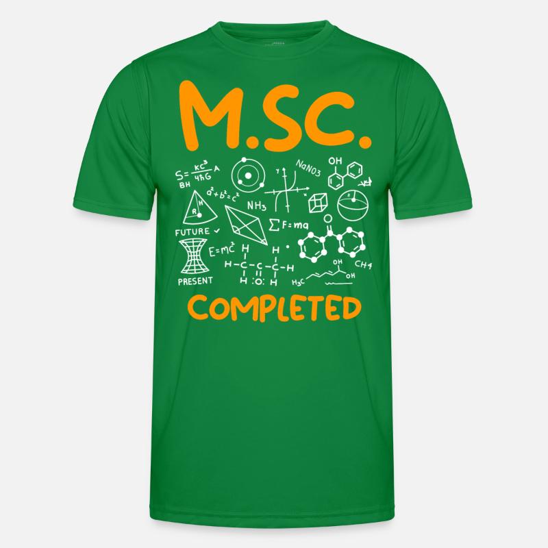 M.Sc completed Master Abschluss Master of Science Männer Funktions-T-Shirt