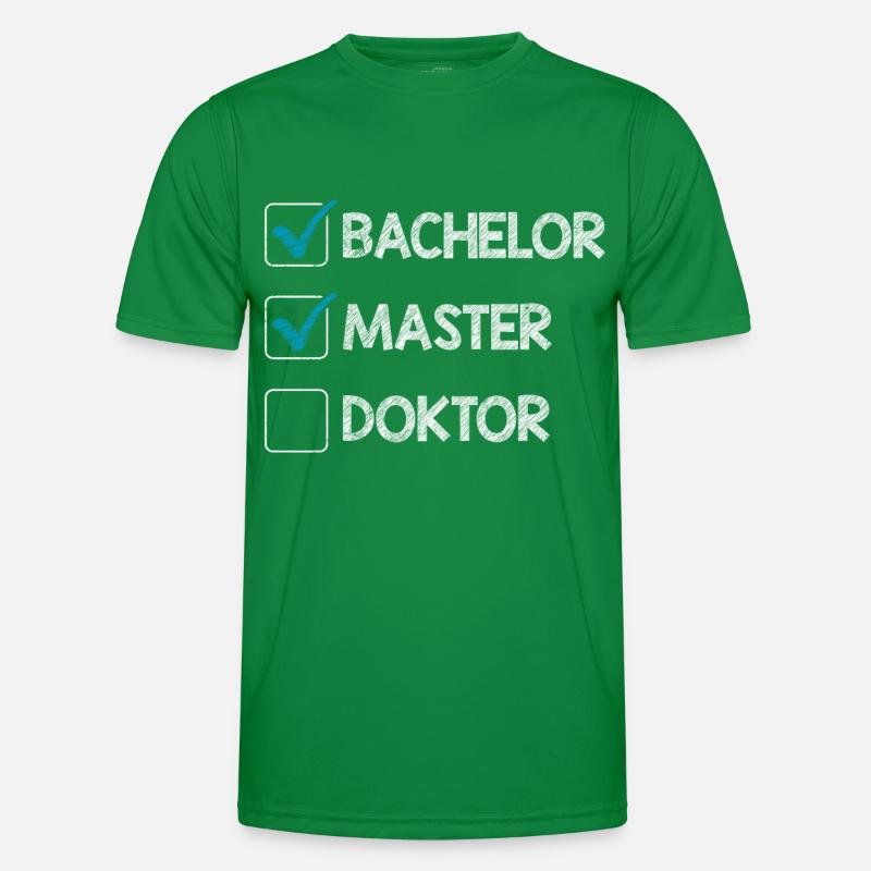 Checkliste Bachelor Master Doktor Abschluss Männer Funktions-T-Shirt