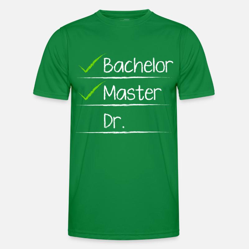 Checkliste Bachelor Master Doktor Abschluss Männer Funktions-T-Shirt