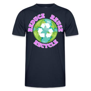 Reduce Recycle Umweltliebe Umweltschutz - Männer Funktions-T-Shirt - Navy - Vorne - AI Model Male 178 dark (178cm)