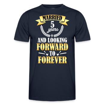 Wooden wedding 5th wedding anniversary - Men's Functional T-Shirt - navy - Front - AI Model Male 178 dark (178cm)