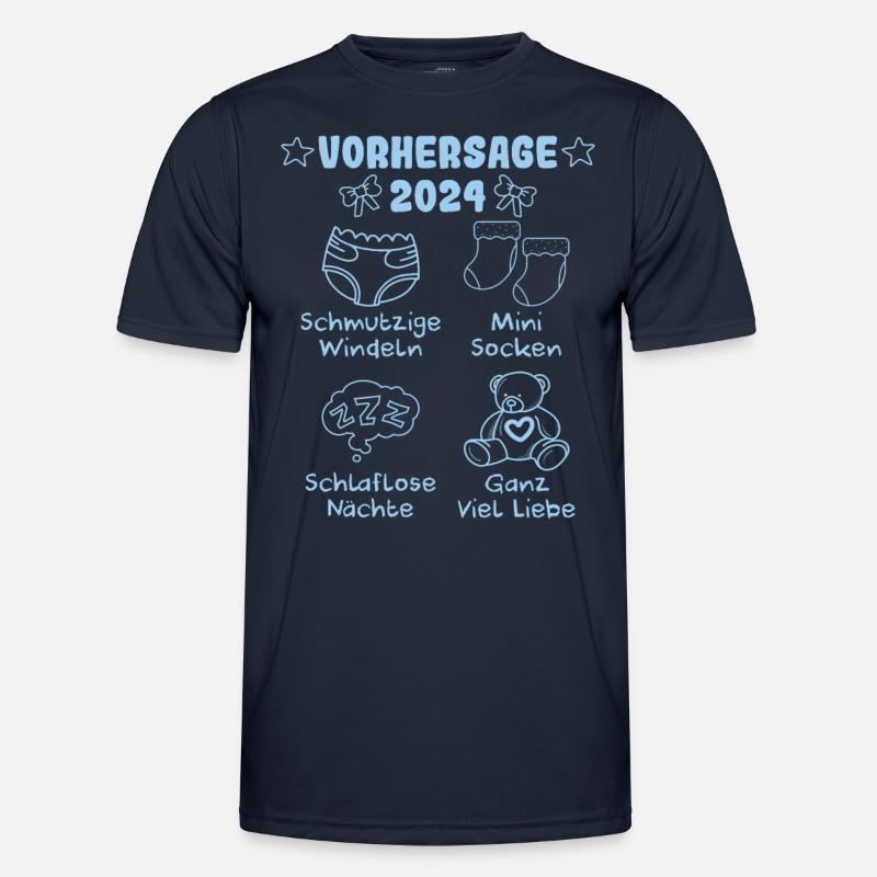 Vohersage 2024 werdende Mama 2024 bald Papa - Männer Funktions-T-Shirt - Navy