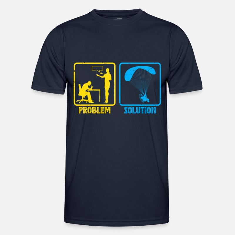 Gleitschirmflieger Problem Solution Paraglider - Männer Funktions-T-Shirt - Navy