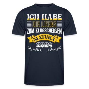 Maturanten Habe die Lizenz zum Klugscheißen - Männer Funktions-T-Shirt - Navy - Vorne - AI Model Male 178 dark (178cm)