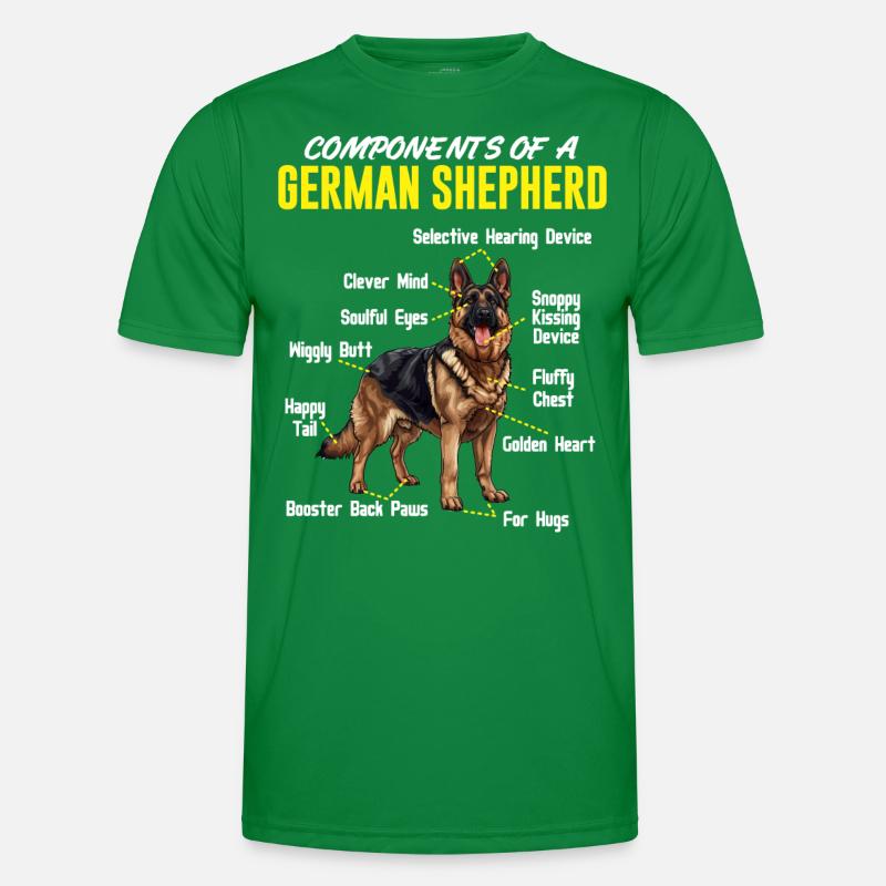 Schäferhund KOMPONENTEN EINES DEUTSCHEN Männer Funktions-T-Shirt
