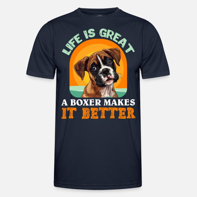 Deutscher Boxer LIFE IS GREAT A BOXER MAKES BETTER Men's Functional T-Shirt