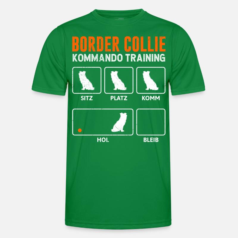 BORDER COLLIE COMMANDO TRAINING Funny Men's Functional T-Shirt