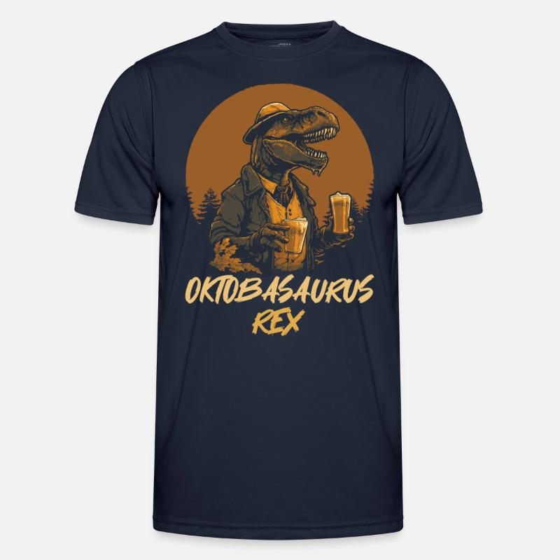 Oktbasaurusrex Bier Dinosaurier Biertrinker - Männer Funktions-T-Shirt - Navy