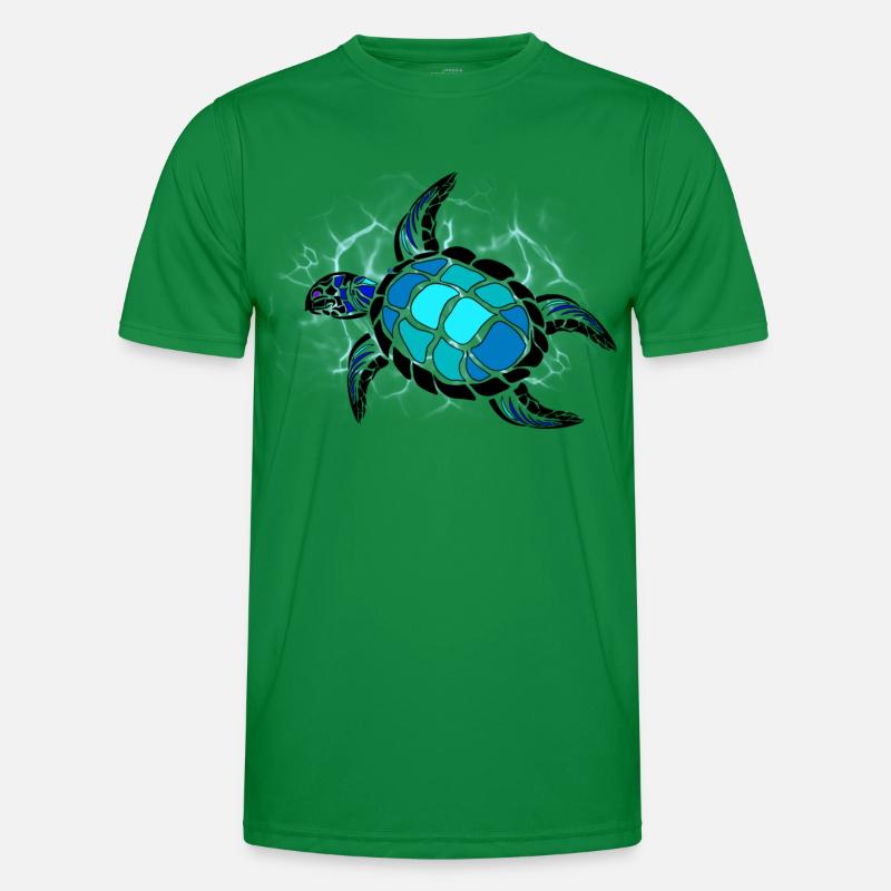 Blaue Schildkröte Männer Funktions-T-Shirt