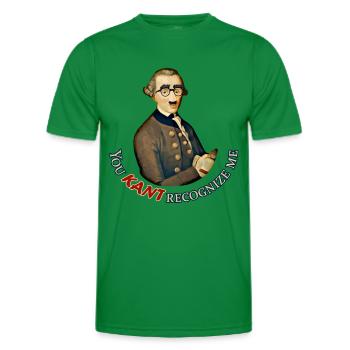 Drôle de philosophe : Je ne peux pas reconnaître Emmanuel Kant - T-shirt sport Homme - vert - Devant - AI Model Male 178 dark (178cm)