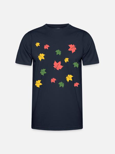 Herbstblätter - Männer Funktions-T-Shirt - Navy