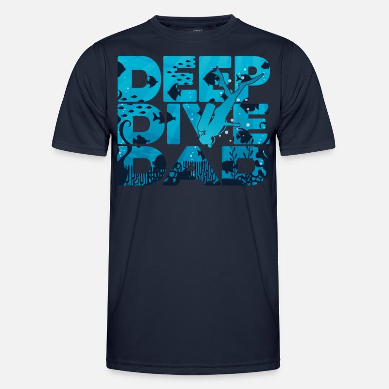 Freedive Tief Tauchen DeepDive dad Männer Funktions-T-Shirt