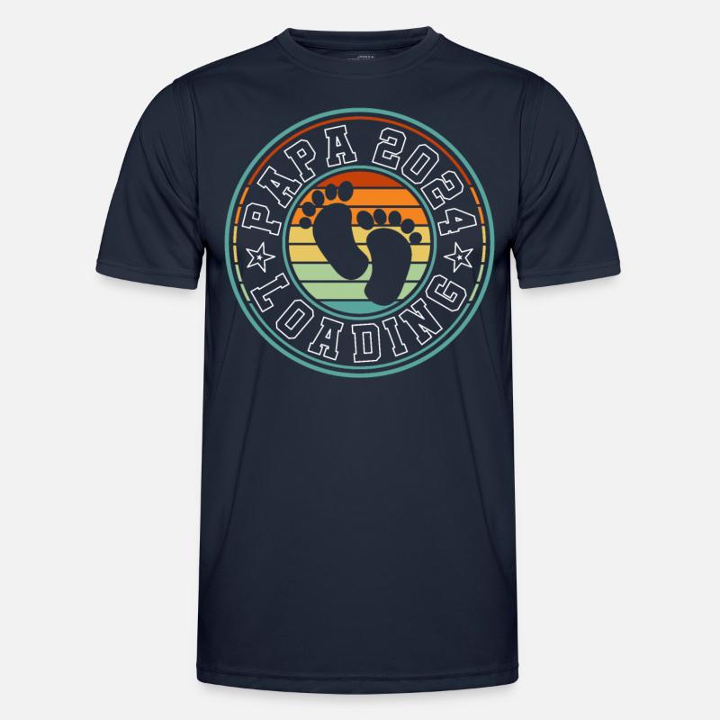 Werdender Vater - Papa 2024 loading - Männer Funktions-T-Shirt - Navy