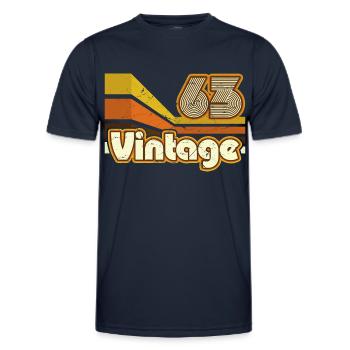 1963 Birthday born in 1963 Retro Vintage - Men's Functional T-Shirt - navy - Front - AI Model Male 178 dark (178cm)