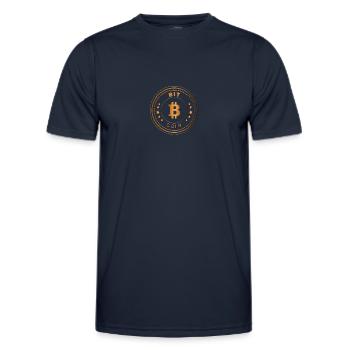 Bitcoin Digital Currency Make Money Shirt - Men's Functional T-Shirt - navy - Front - AI Model Male 178 dark (178cm)