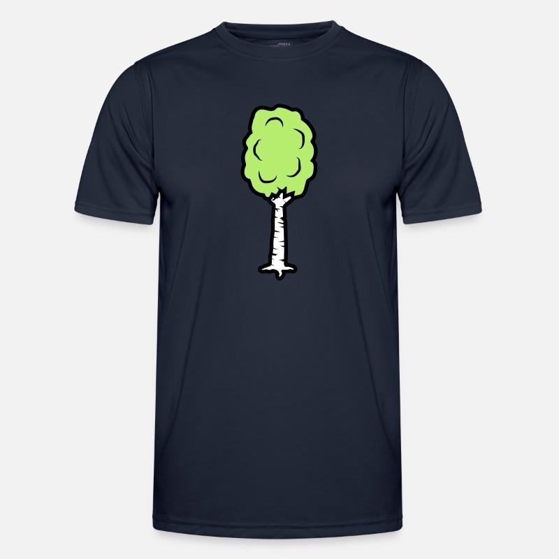 Comic Birke Bäumchen - Männer Funktions-T-Shirt - Navy