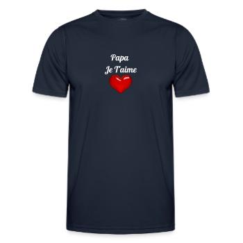 Papa Je T aime - T-shirt sport Homme - bleu marine - Devant - AI Model Male 178 dark (178cm)