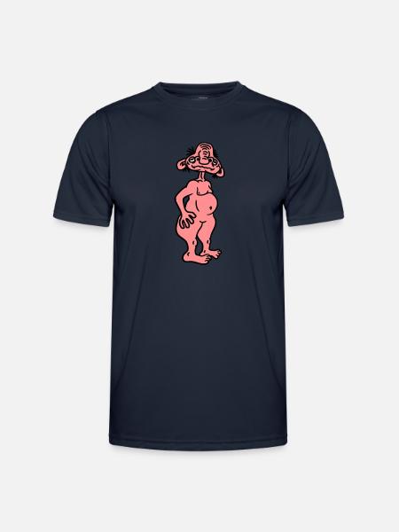 oude opa naakte man lelijk walgelijk monster horro - Functioneel T-shirt voor mannen - navy