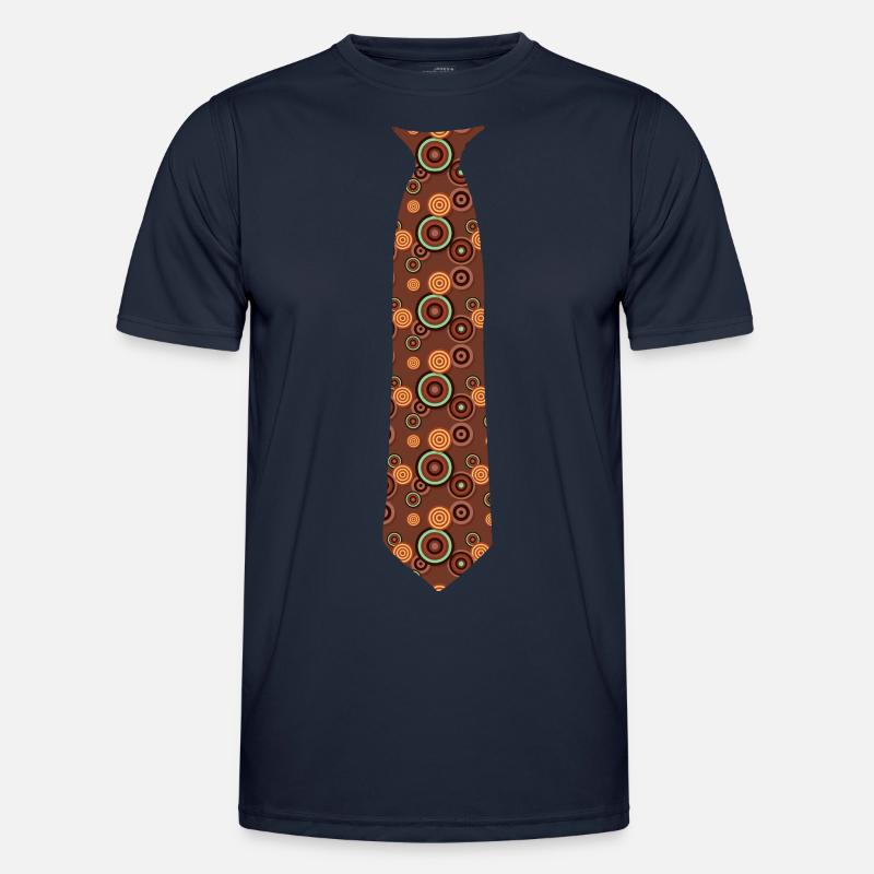 Tie pattern circles brown beige - Men's Functional T-Shirt - navy