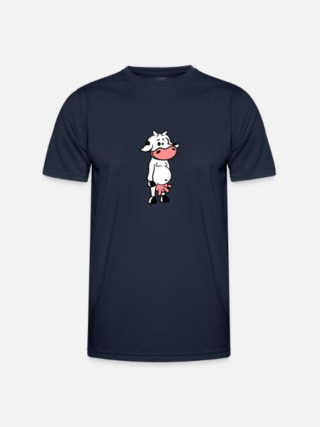 Petite vache douce mignonne - T-shirt sport Homme - bleu marine