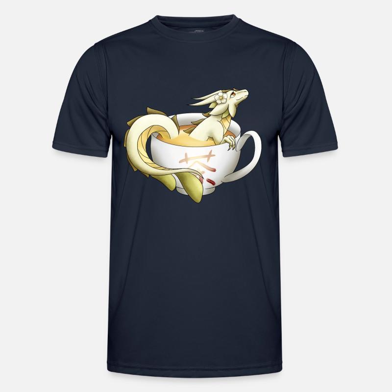 Weißer Tee Drache Männer Funktions-T-Shirt