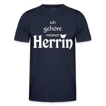 Ich gehöre meiner Herrin - Design für Sklaven. - Männer Funktions-T-Shirt - Navy - Vorne - AI Model Male 178 dark (178cm)