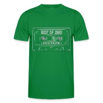 1960 Birthday Mixtape Cassette Retro - T-shirt sport Homme - vert - Devant - AI Model Male 178 dark (178cm)