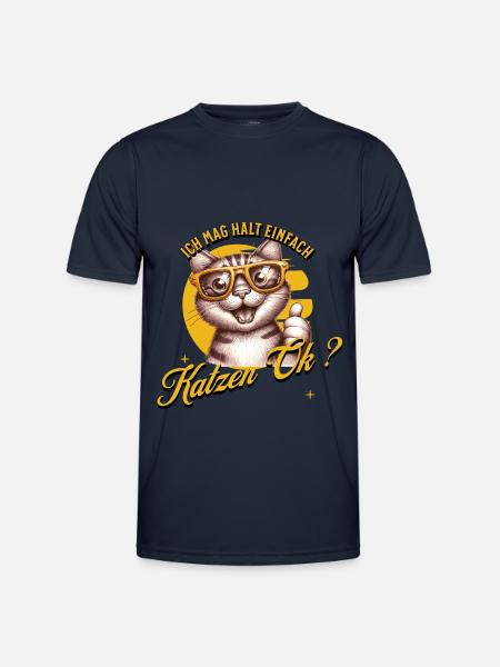 I just like cats - Men's Functional T-Shirt - navy