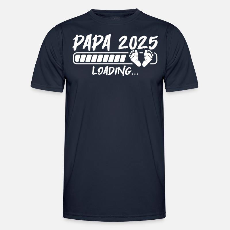 Werdender Papa 2025 loading - Männer Funktions-T-Shirt - Navy